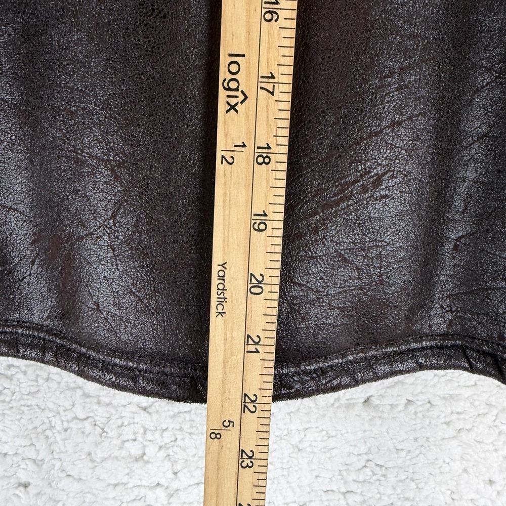 Lauren Ralph Lauren Coat Womens Medium Brown Faux Leather Shearling‎ Pea Coat - Picture 6 of 10
